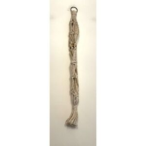 Vintage Macrame Braided Rope Plant Hanger Wooden Beads Boho‎ Hippie Blue Pink